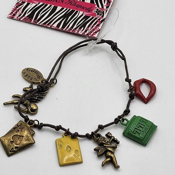 Urban Rhapsody Charm Bracelet Two Slide knots 10 in max - Picture 1 of 2